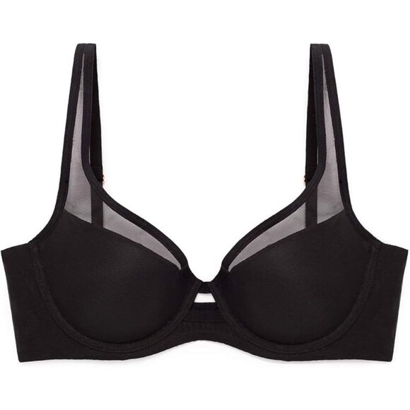 Smart & Sexy Womens Mesh Plunge Bra Black Size 34D NWOT - Picture 2 of 5